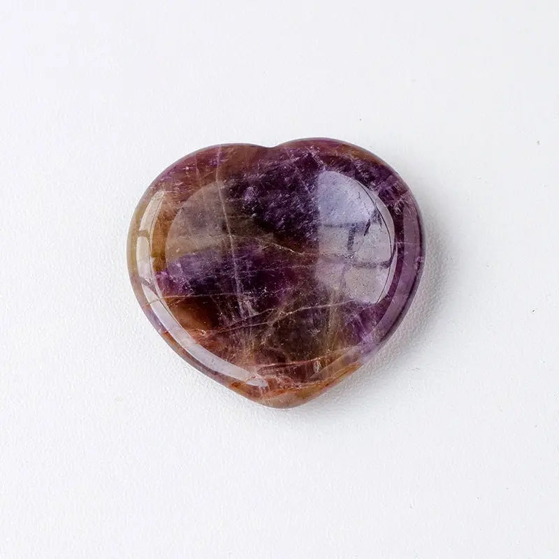 Raw Crystal Heart Worry Stone for Stress Relief & Healing Shinepurity