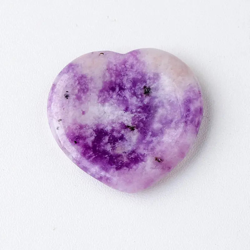 Raw Crystal Heart Worry Stone for Stress Relief & Healing Shinepurity