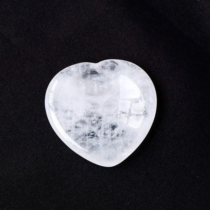 Raw Crystal Heart Worry Stone for Stress Relief & Healing Shinepurity