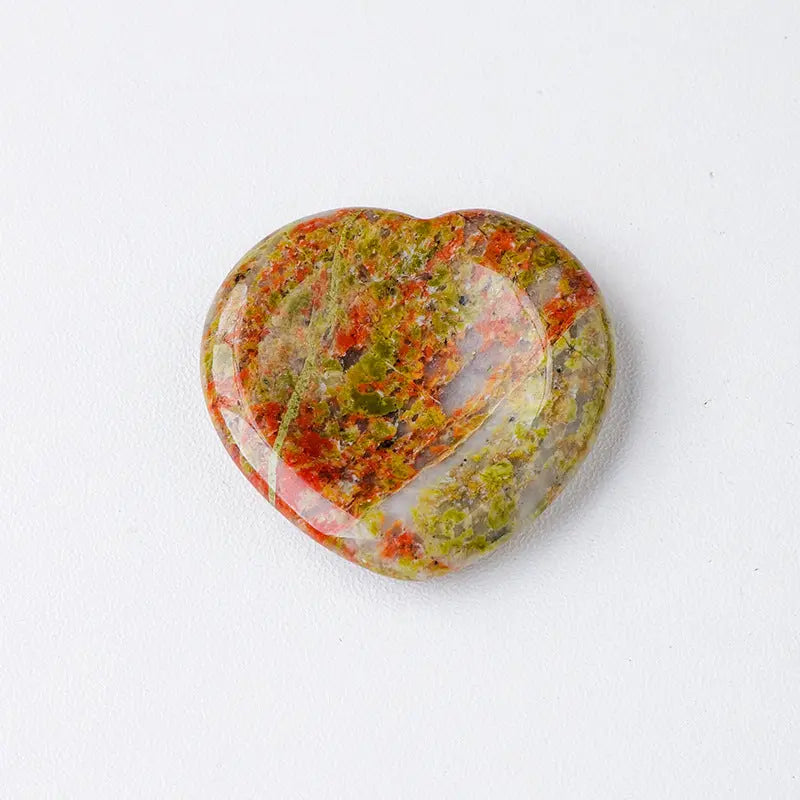 Raw Crystal Heart Worry Stone for Stress Relief & Healing Shinepurity
