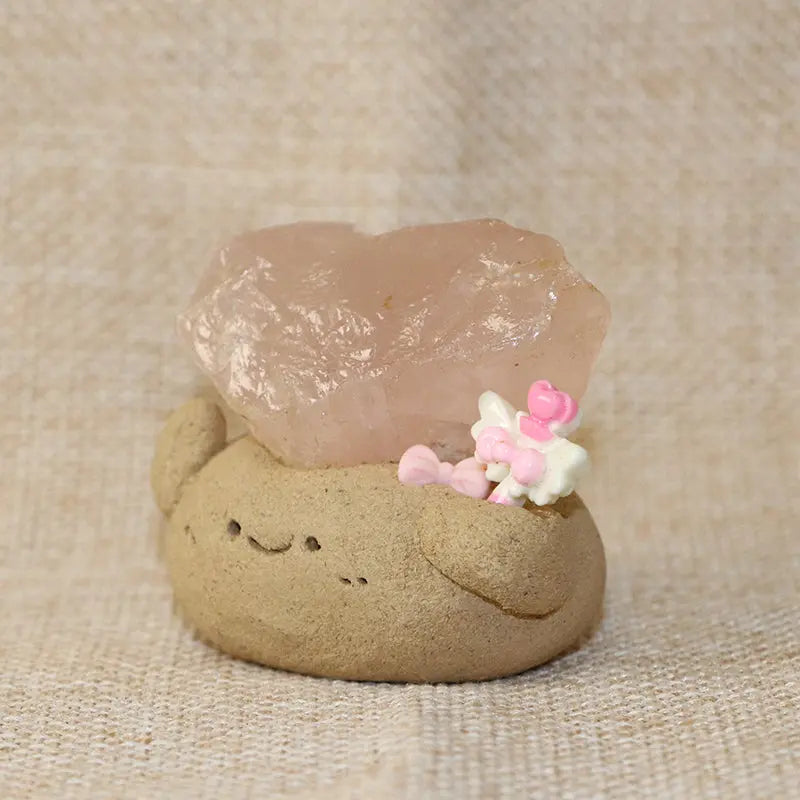Rose Quartz Crystal Pet for Love and Protection Shinepurity