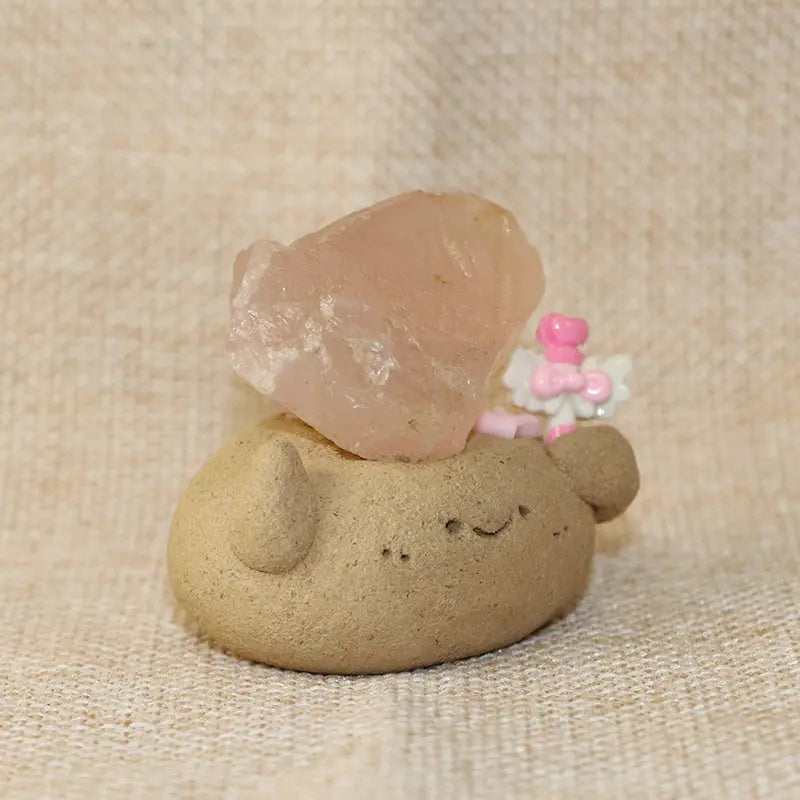 Rose Quartz Crystal Pet for Love and Protection Shinepurity