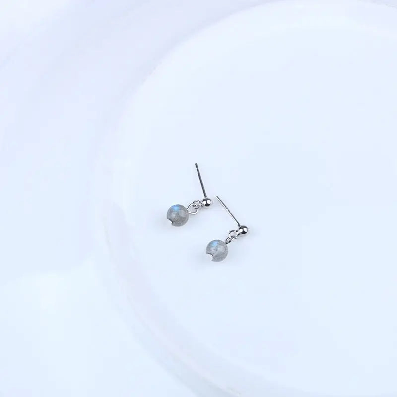 S925 Silver Moonstone Stud Earrings Shinepurity