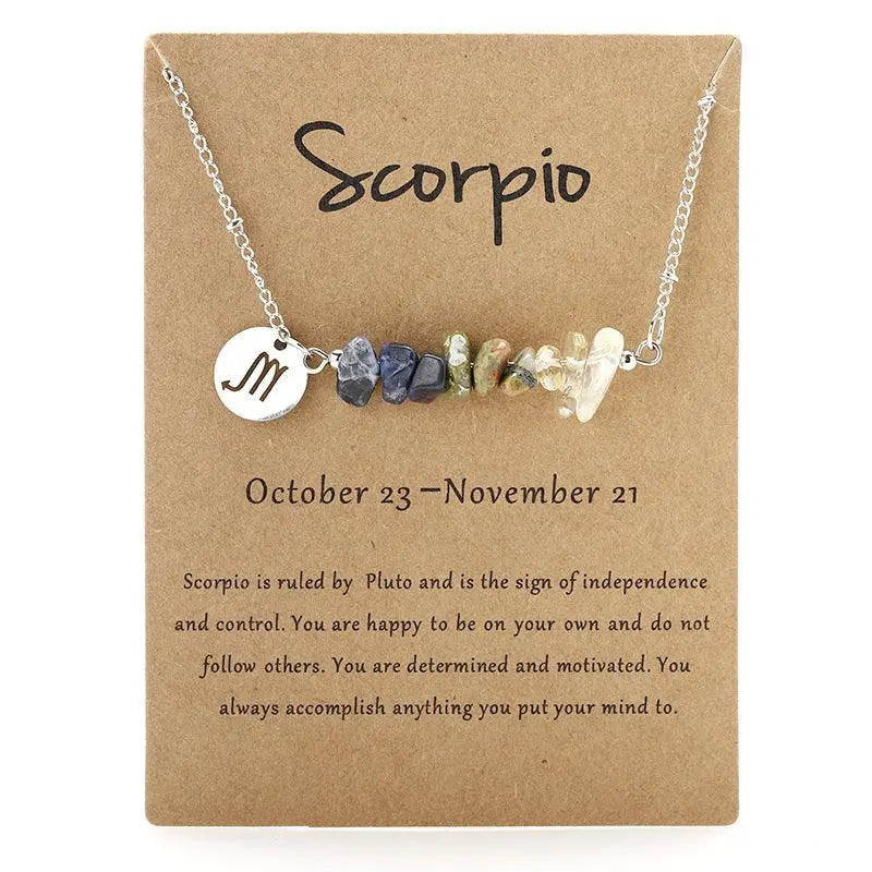 12 Zodiac Signs Crystal Gravel Necklace - Shinepurity