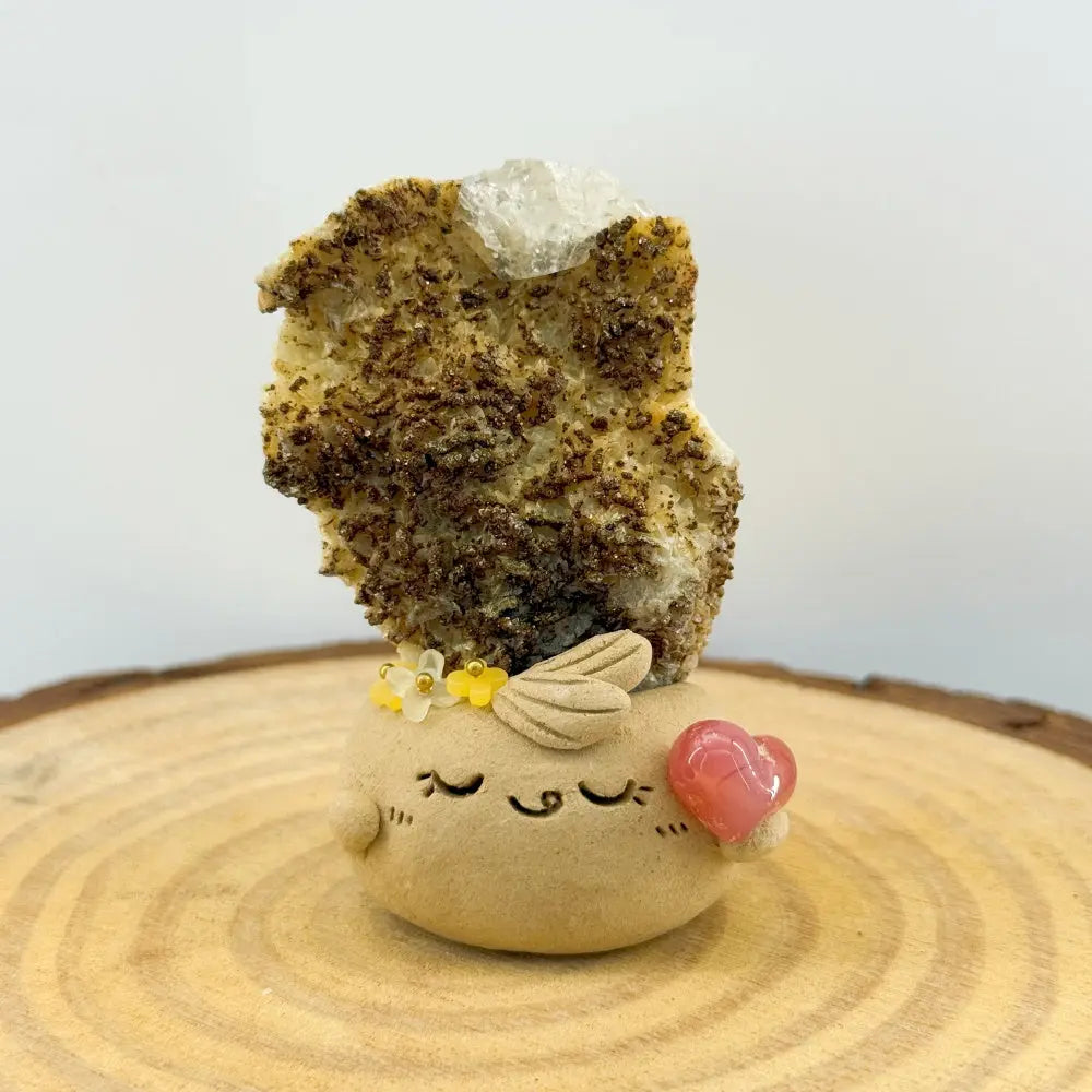 Silent Guardian of the Earth Calcite & Pyrite Crystal Pet Shinepurity