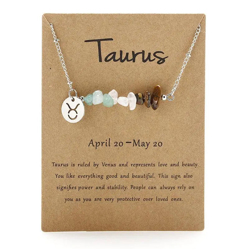 12 Zodiac Signs Crystal Gravel Necklace - Shinepurity