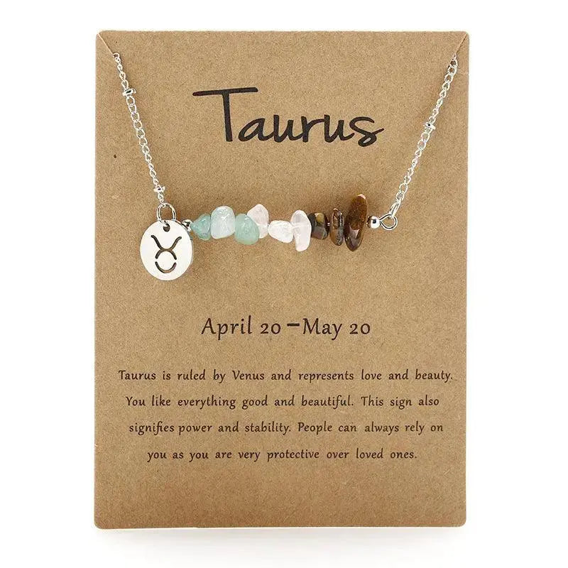 12 Zodiac Signs Crystal Gravel Necklace - Shinepurity