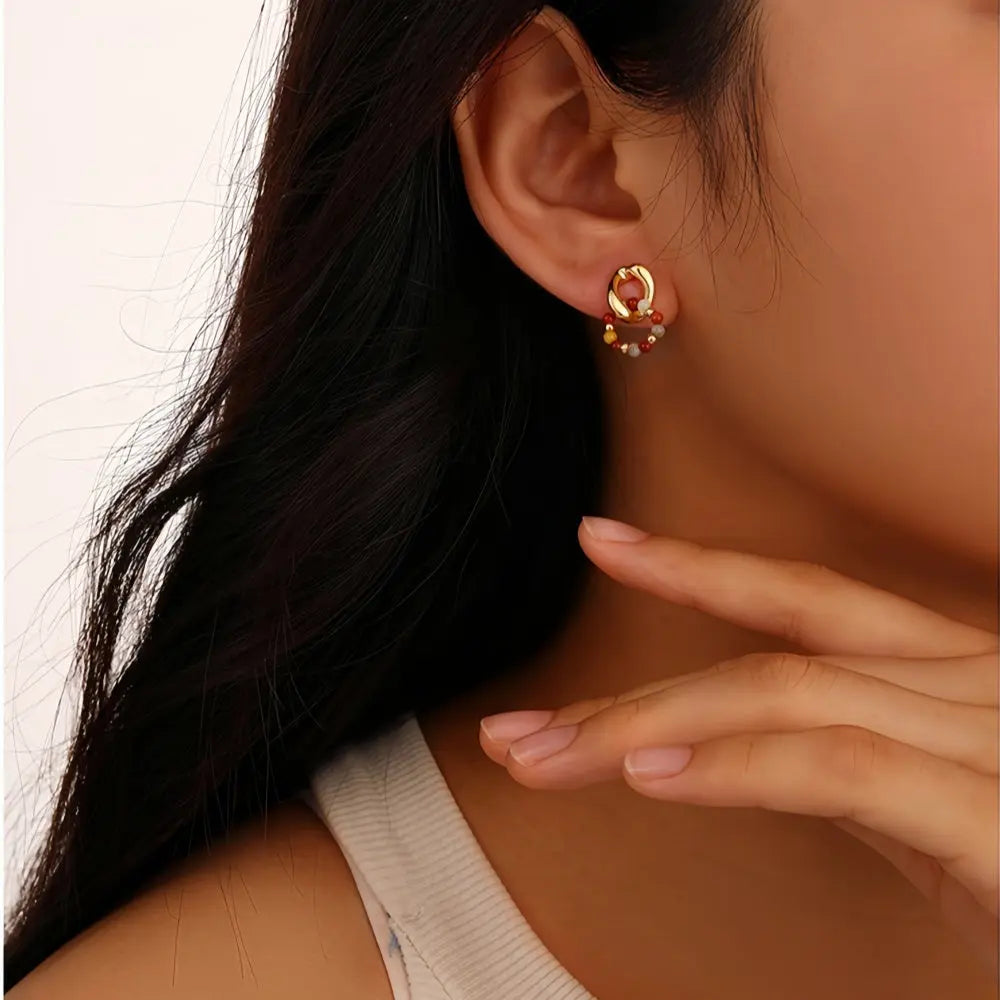 Versatile Elegance and Healing Energy Vintage-Inspired Natural Stone Earrings Shinepurity