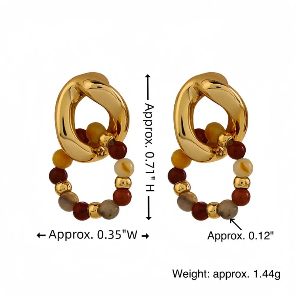 Versatile Elegance and Healing Energy Vintage-Inspired Natural Stone Earrings Shinepurity