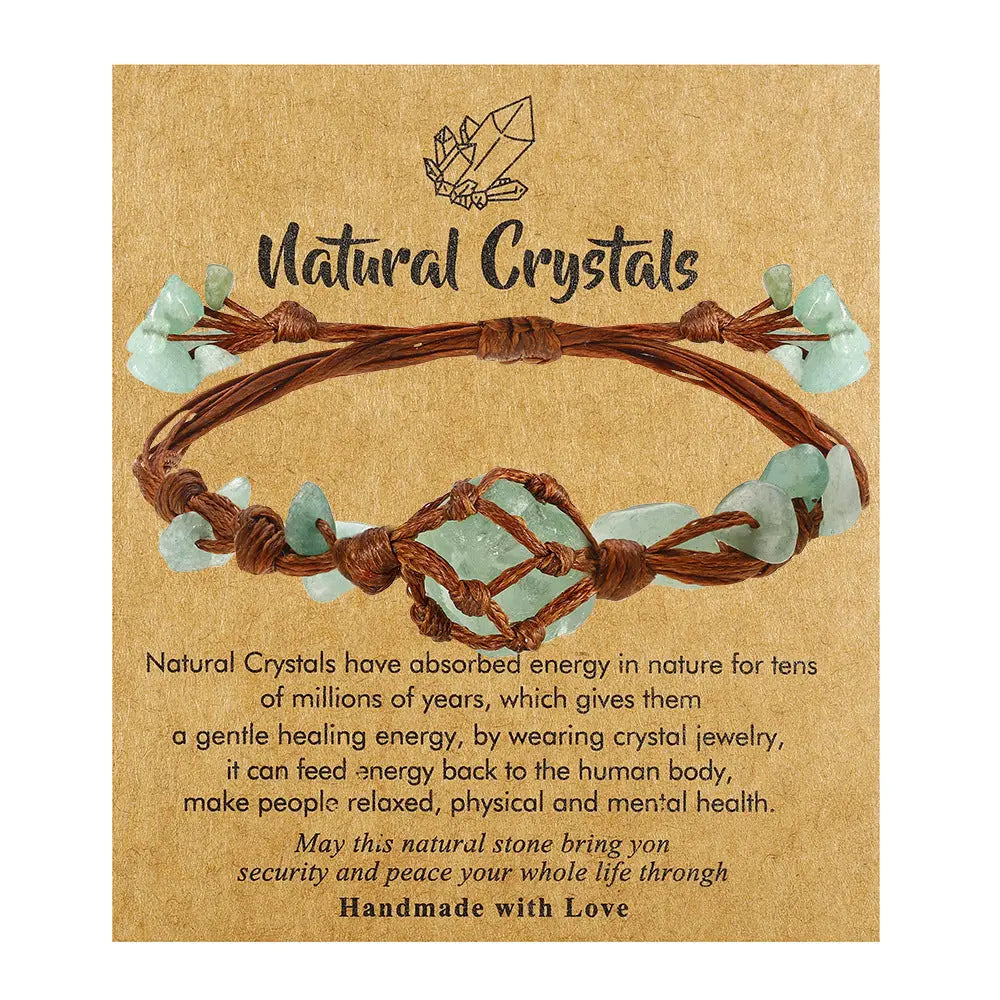 Vintage Style Green Aventurine Handmade Woven Bracelet Shinepurity
