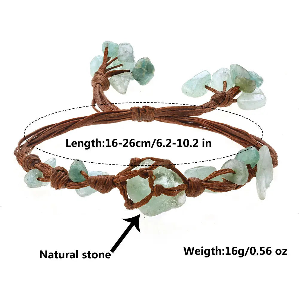 Vintage Style Green Aventurine Handmade Woven Bracelet Shinepurity