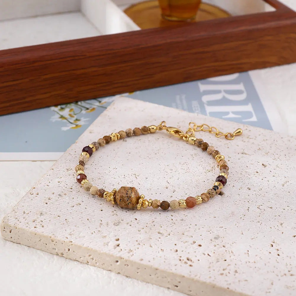 Warm Tone Bracelet | Niche Design Vintage-Inspired Colorful Handmade Beaded Bracelet Shinepurity