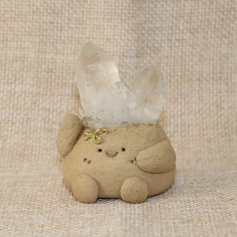 White Pineapple Quartz Crystal Pet with Healing Energy Shinepurity