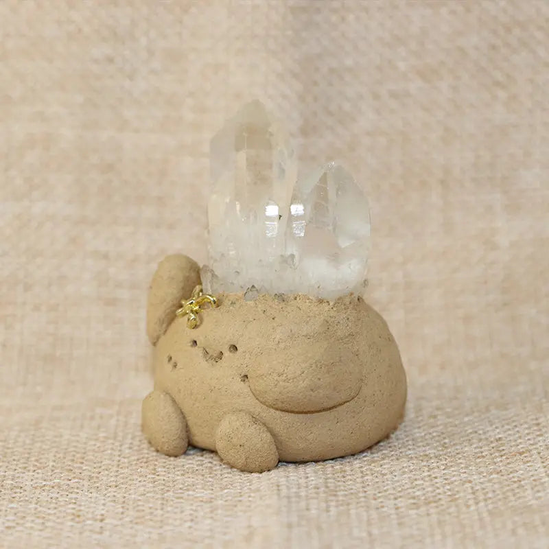 White Pineapple Quartz Crystal Pet with Healing Energy Shinepurity