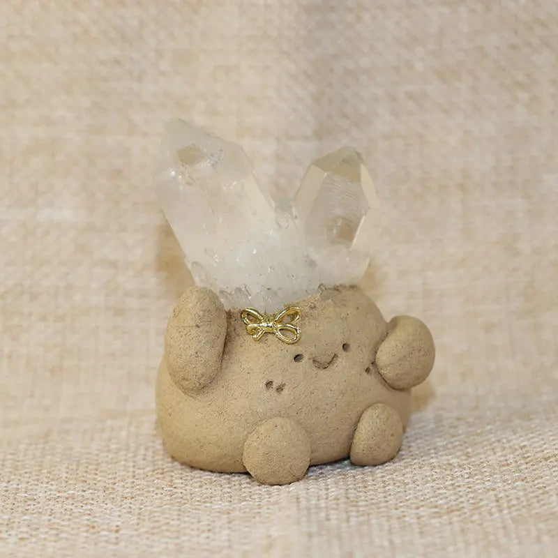 White Pineapple Quartz Crystal Pet with Healing Energy Shinepurity