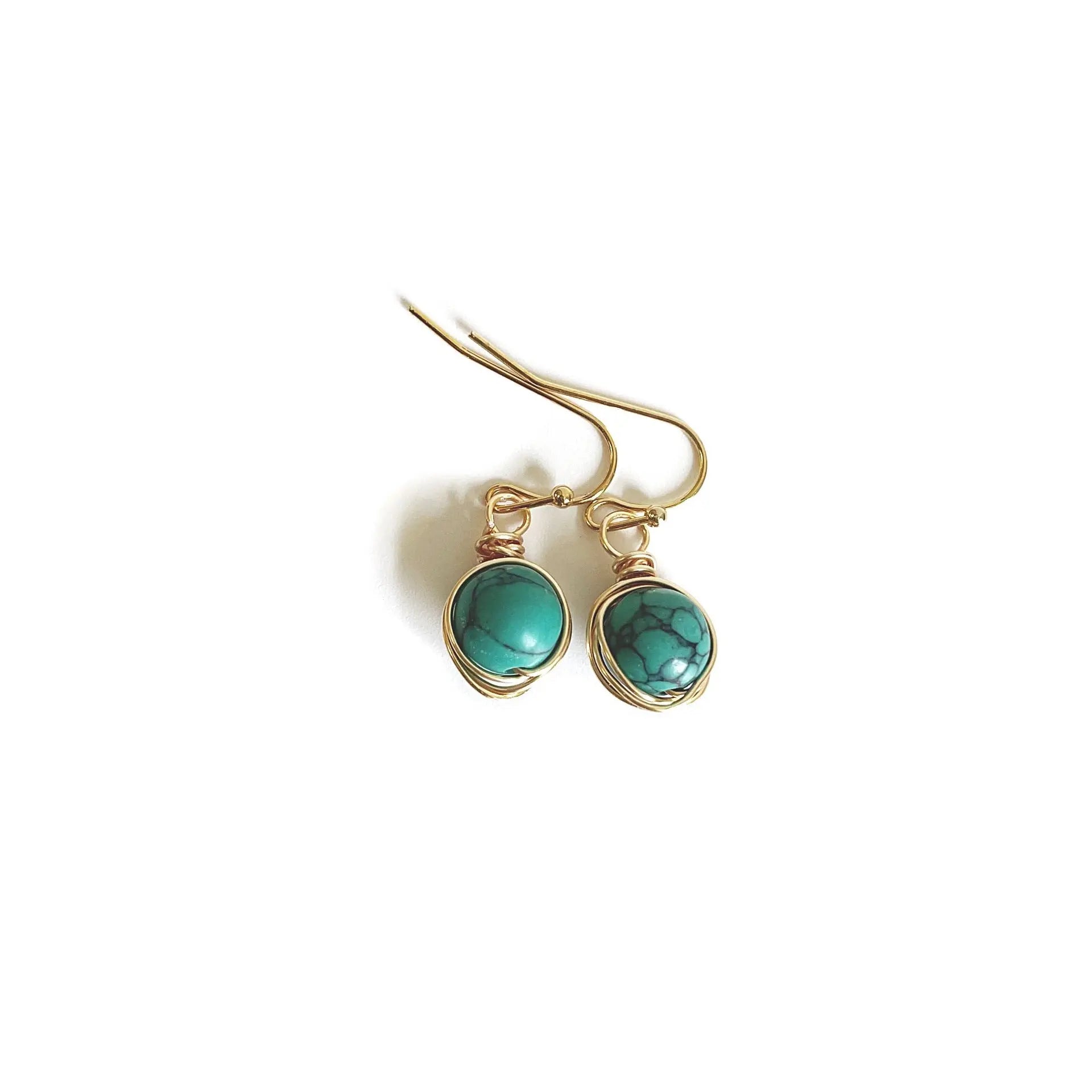 Wrapped Convex Natural Crystal Stone Earrings Shinepurity
