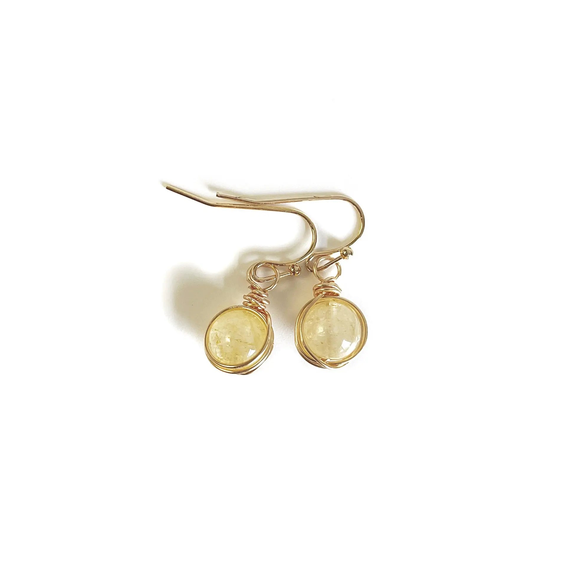 Wrapped Convex Natural Crystal Stone Earrings Shinepurity