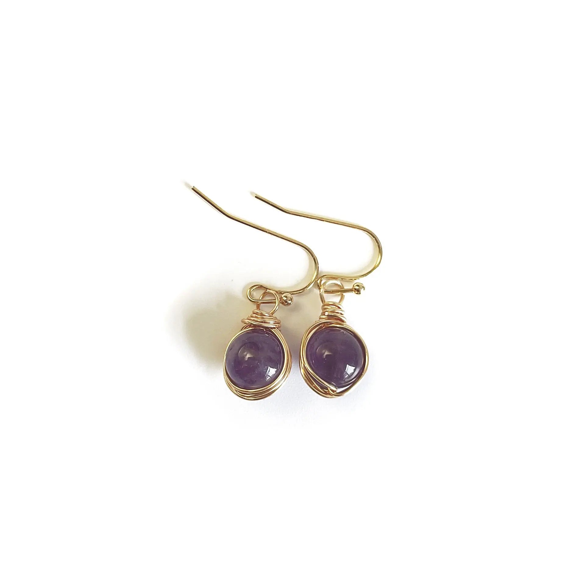 Wrapped Convex Natural Crystal Stone Earrings Shinepurity