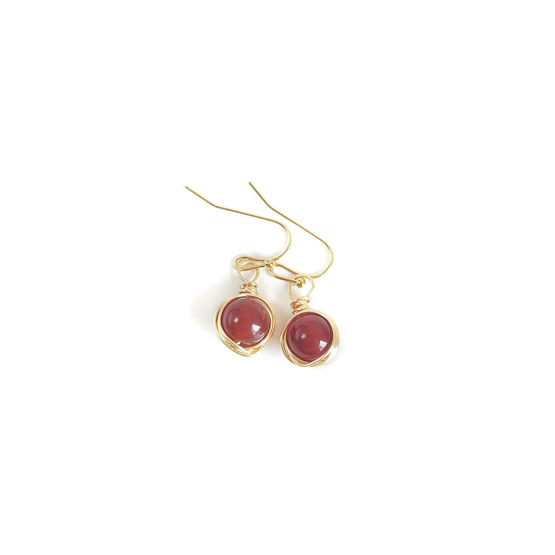 Wrapped Convex Natural Crystal Stone Earrings Shinepurity