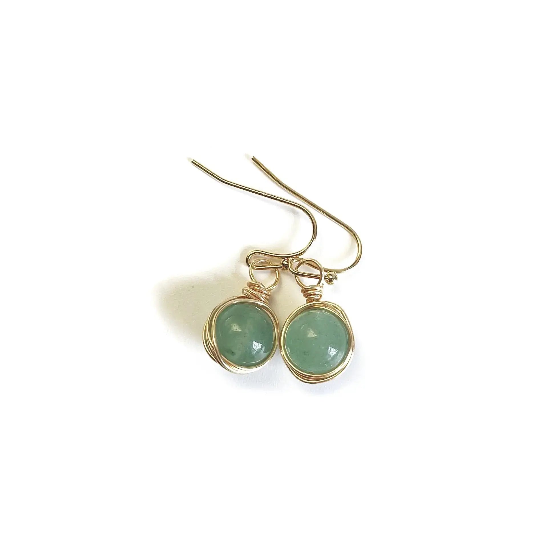 Wrapped Convex Natural Crystal Stone Earrings Shinepurity