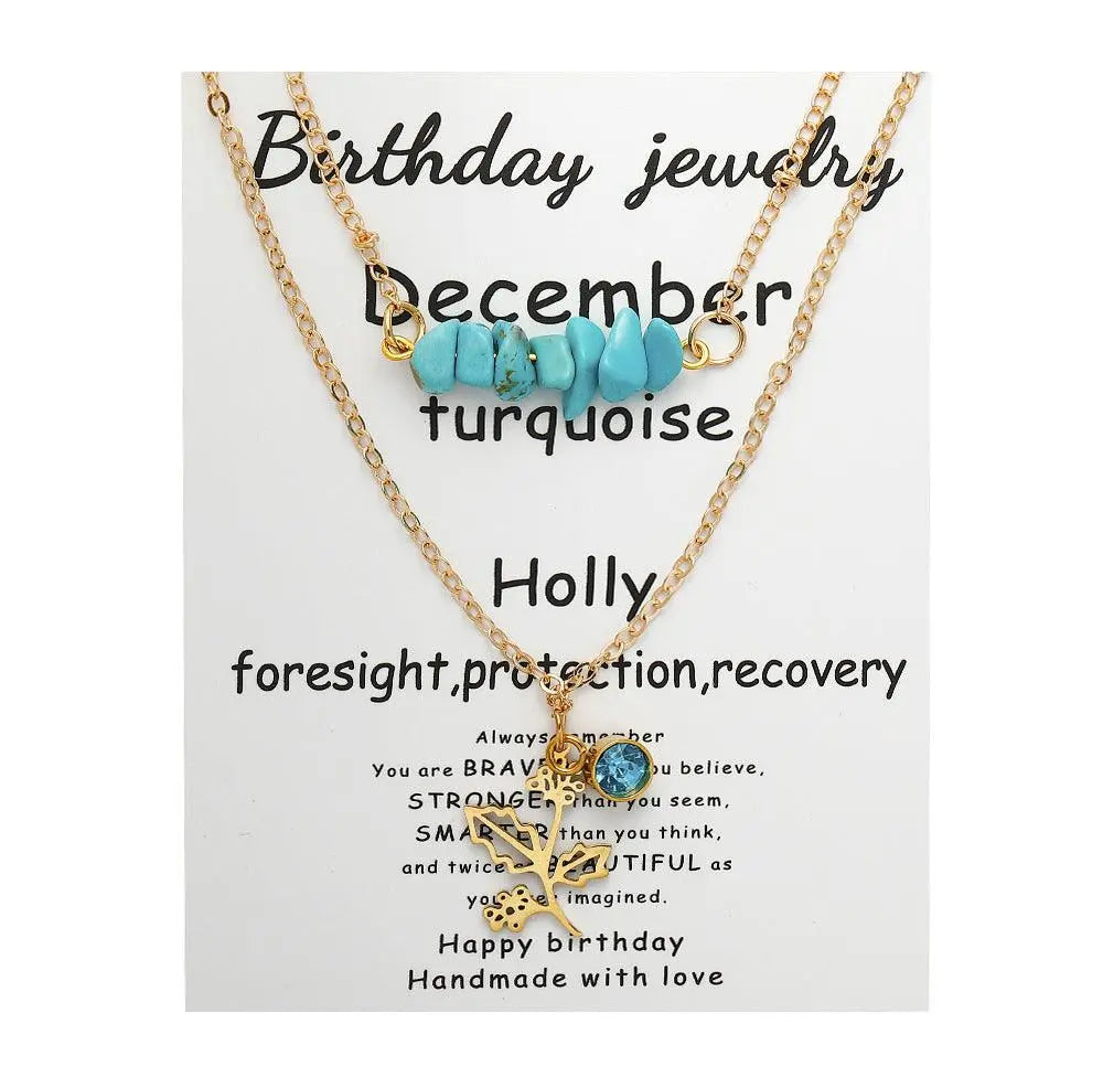 Birthstone Guardian Multi-Layered Crystal Necklace with Rosary Zirconia - Shinepurity