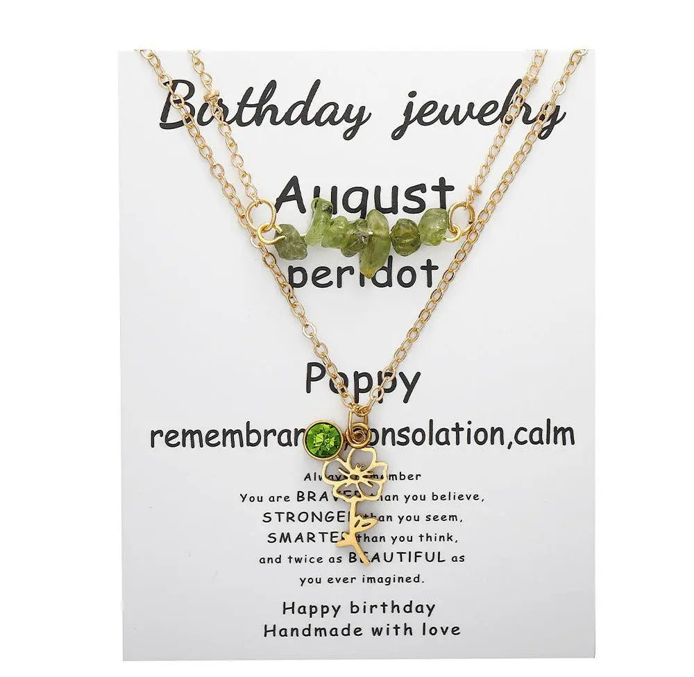 Birthstone Guardian Multi-Layered Crystal Necklace with Rosary Zirconia - Shinepurity