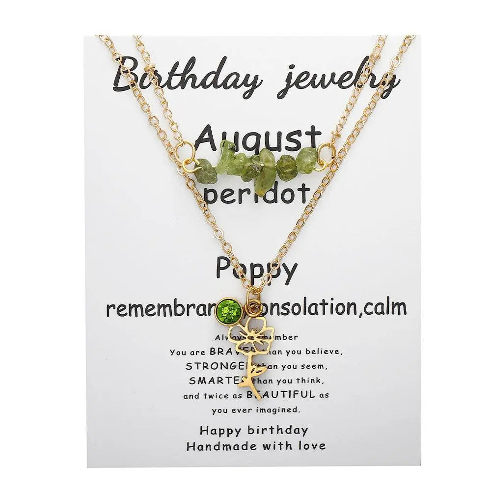 Birthstone Guardian Multi-Layered Crystal Necklace with Rosary Zirconia - Shinepurity