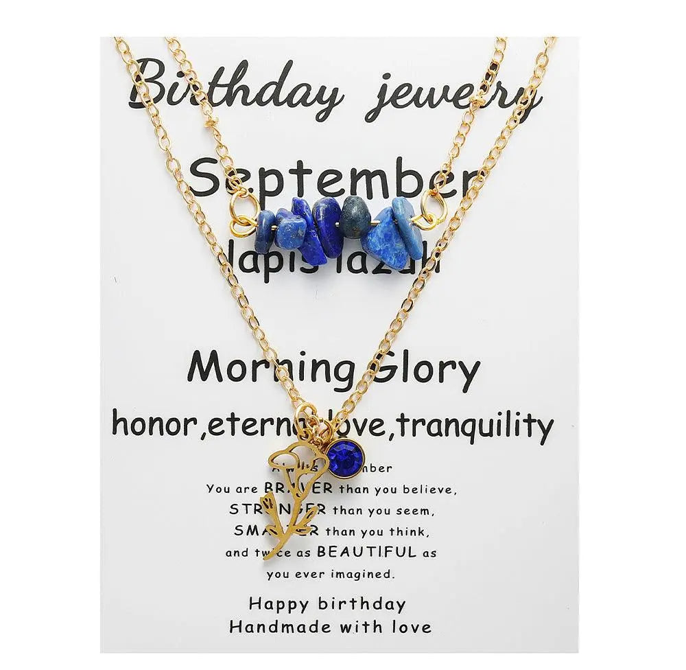 Birthstone Guardian Multi-Layered Crystal Necklace with Rosary Zirconia - Shinepurity