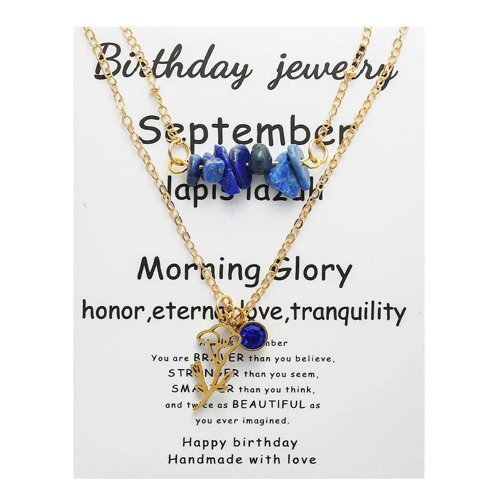 Birthstone Guardian Multi-Layered Crystal Necklace with Rosary Zirconia - Shinepurity