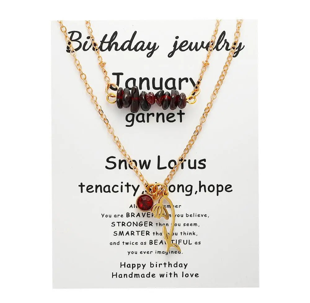 Birthstone Guardian Multi-Layered Crystal Necklace with Rosary Zirconia - Shinepurity