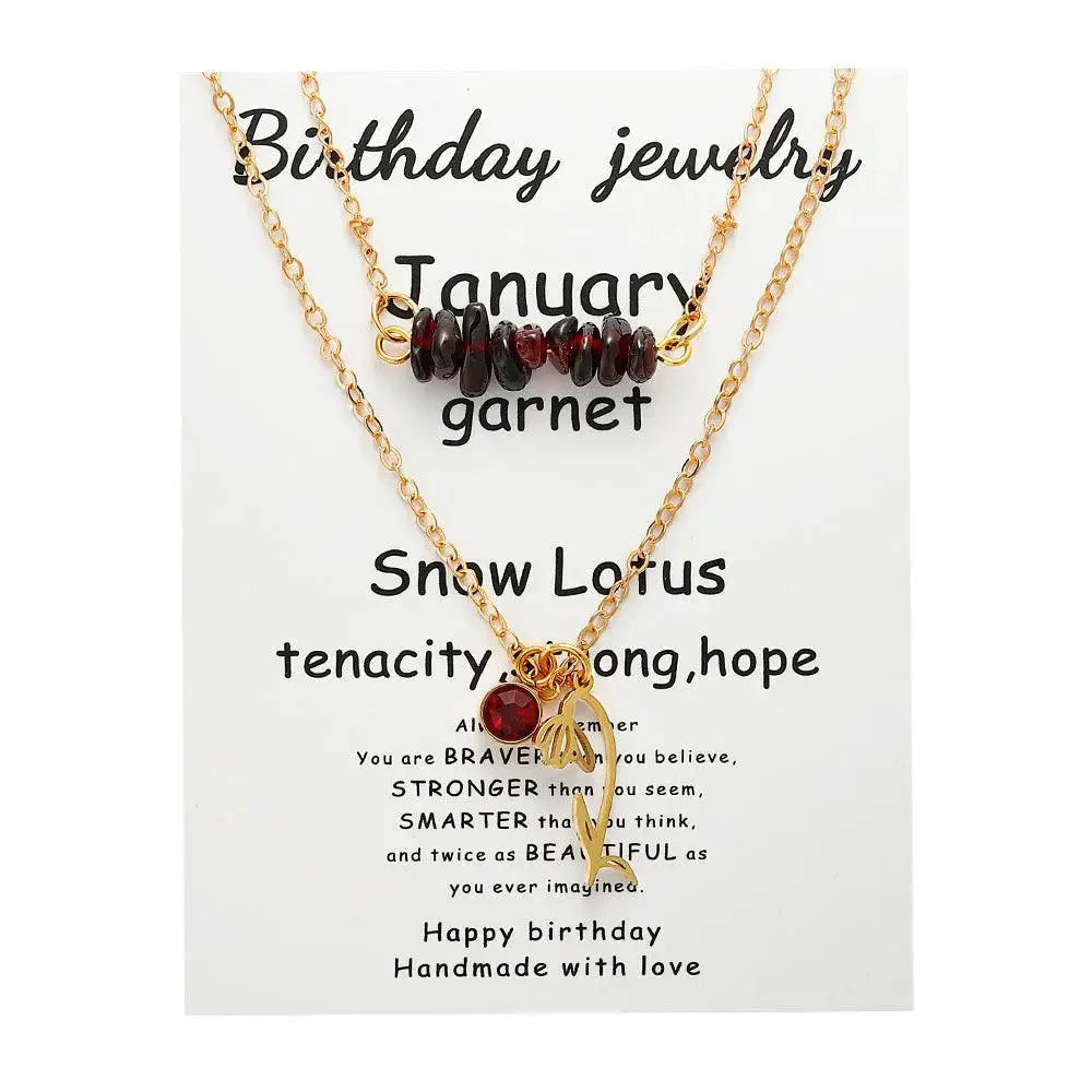 Birthstone Guardian Multi-Layered Crystal Necklace with Rosary Zirconia - Shinepurity