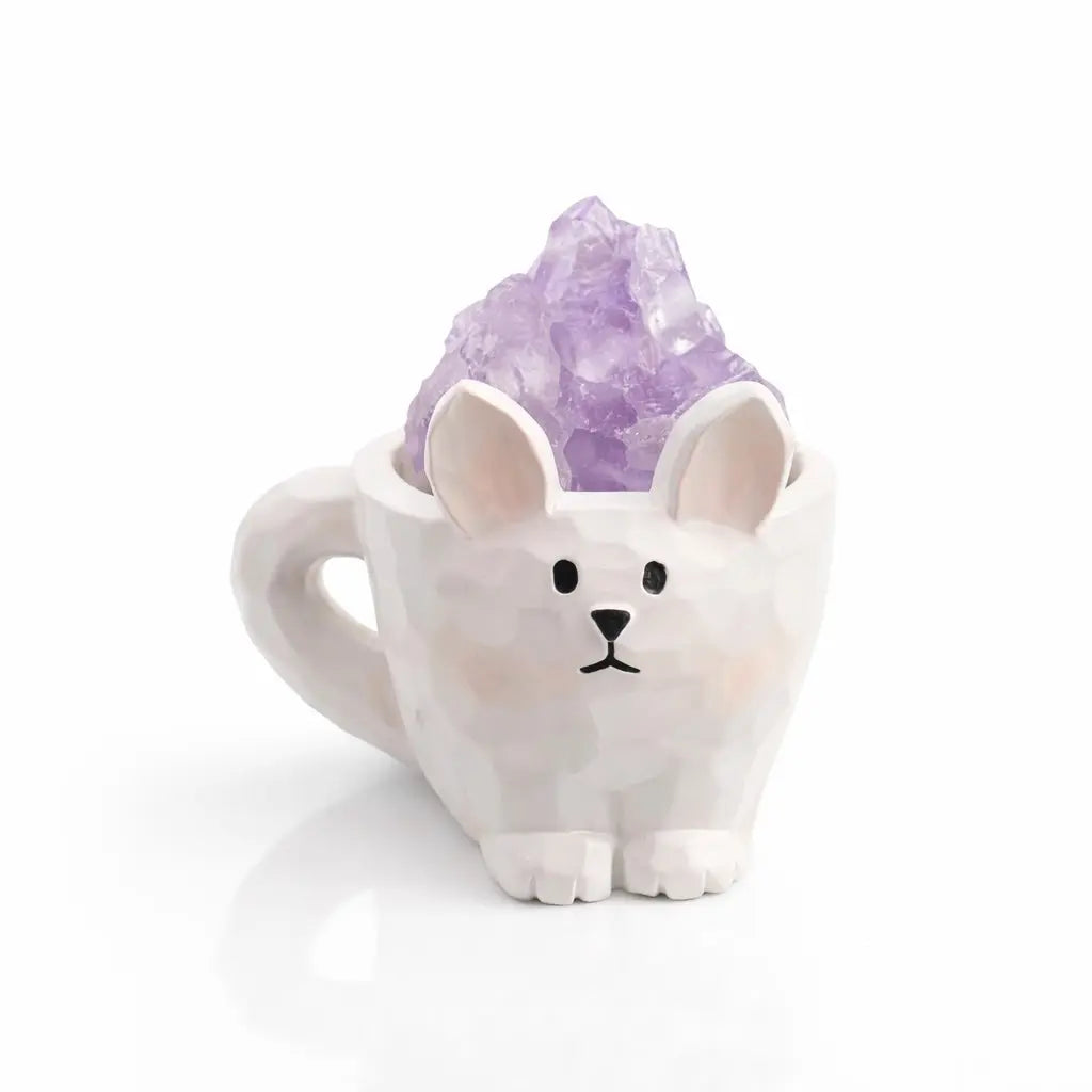 Soft Aura Crystal Bunny — Mini Desk Pal Shinepurity