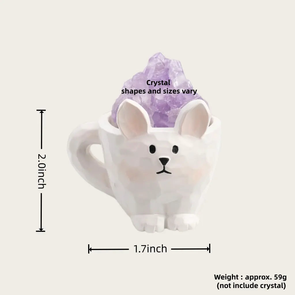 Soft Aura Crystal Bunny — Mini Desk Pal Shinepurity