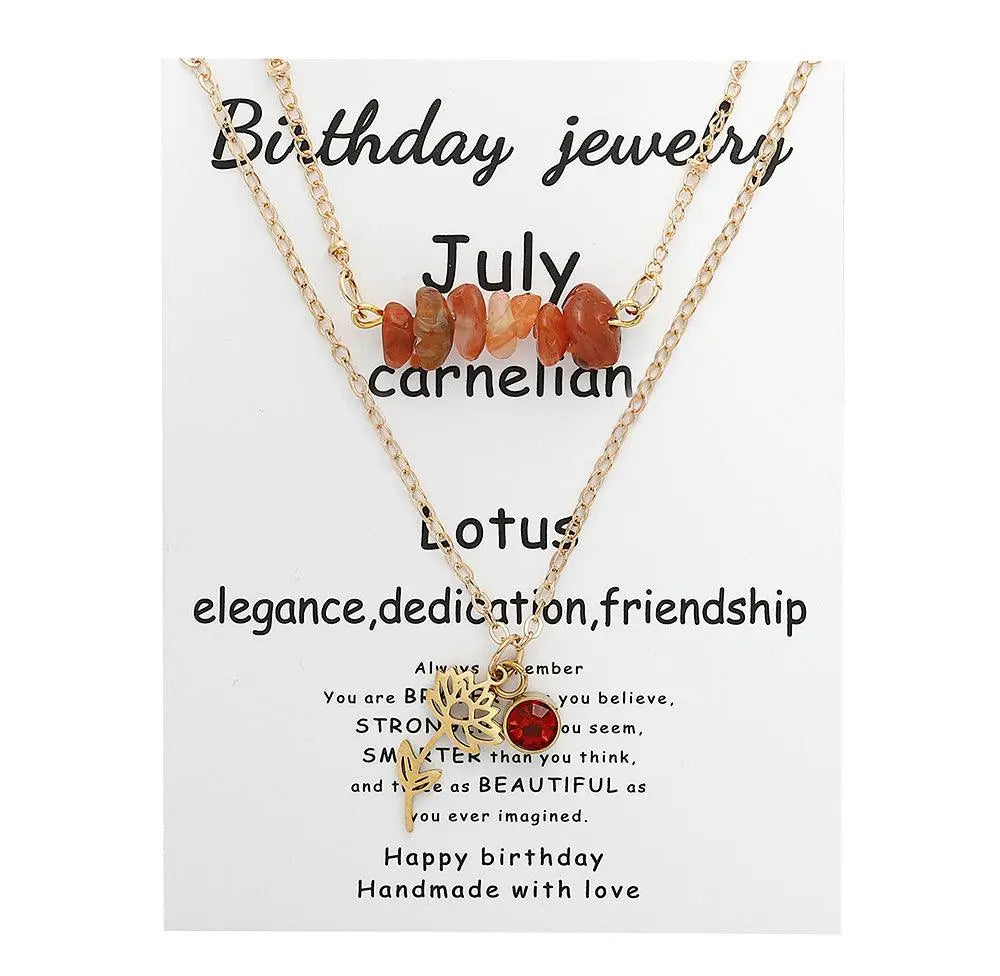 Birthstone Guardian Multi-Layered Crystal Necklace with Rosary Zirconia - Shinepurity