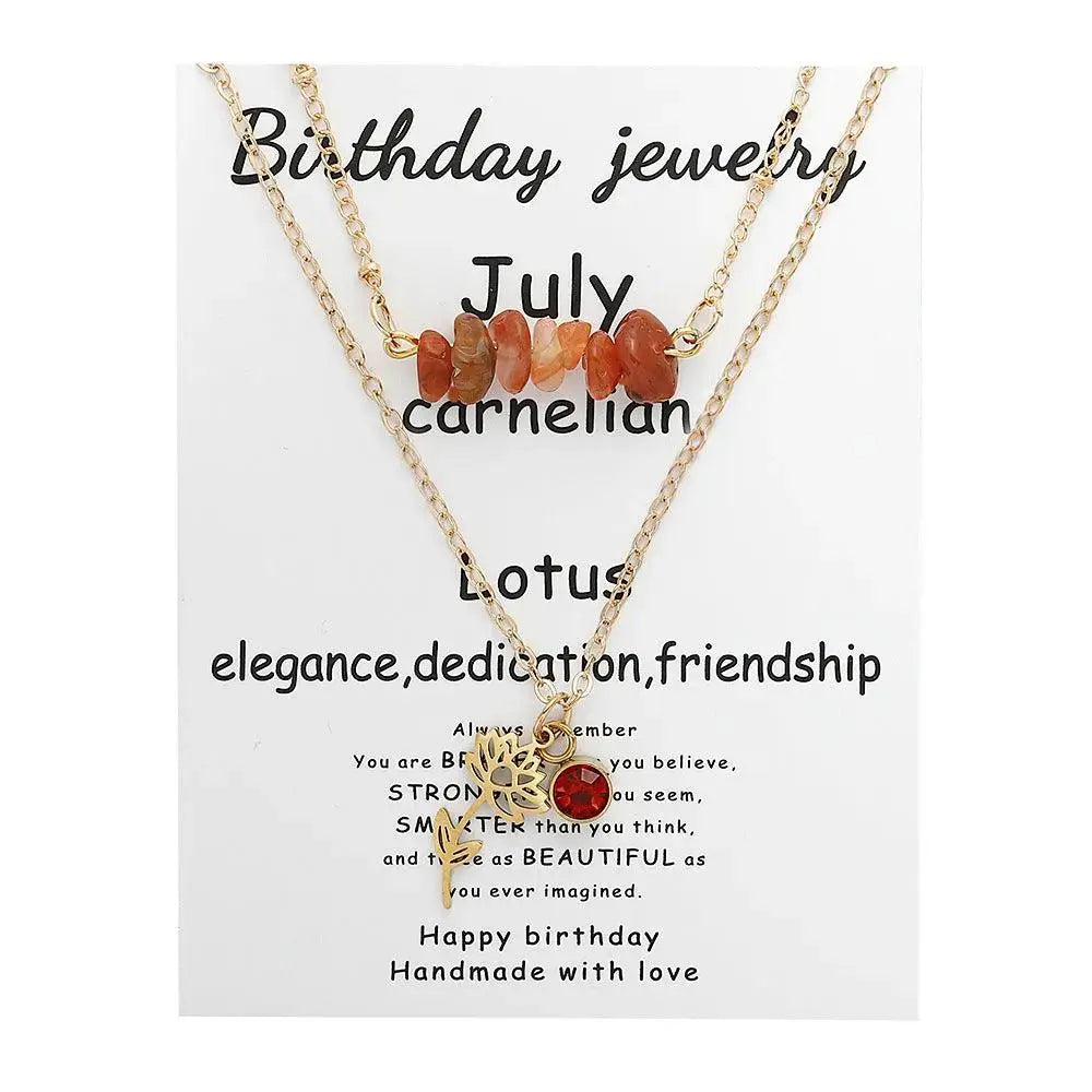 Birthstone Guardian Multi-Layered Crystal Necklace with Rosary Zirconia - Shinepurity