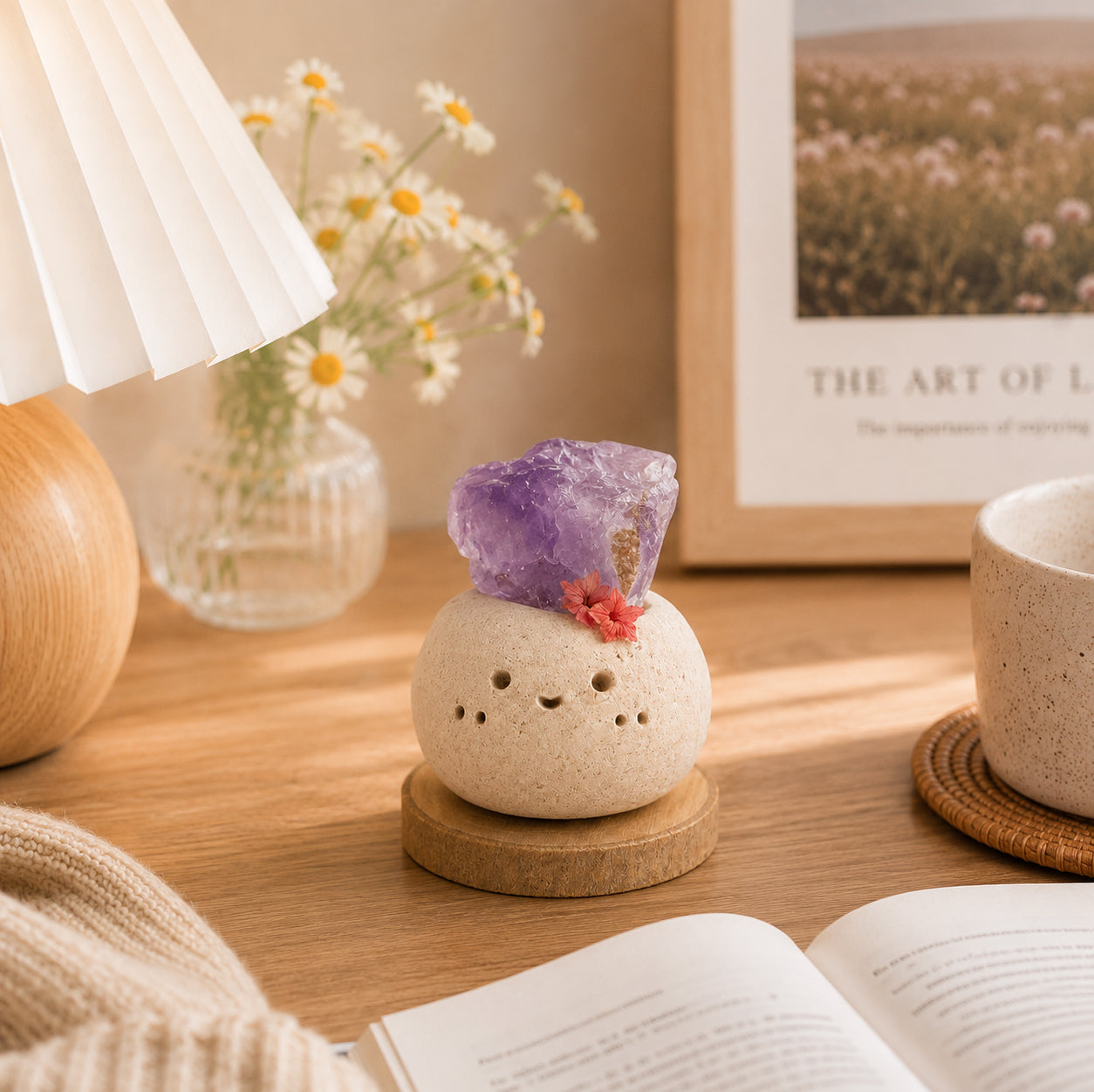 Handmade Amethyst Crystal Pet | Cute Clay Ornament Shinepurity