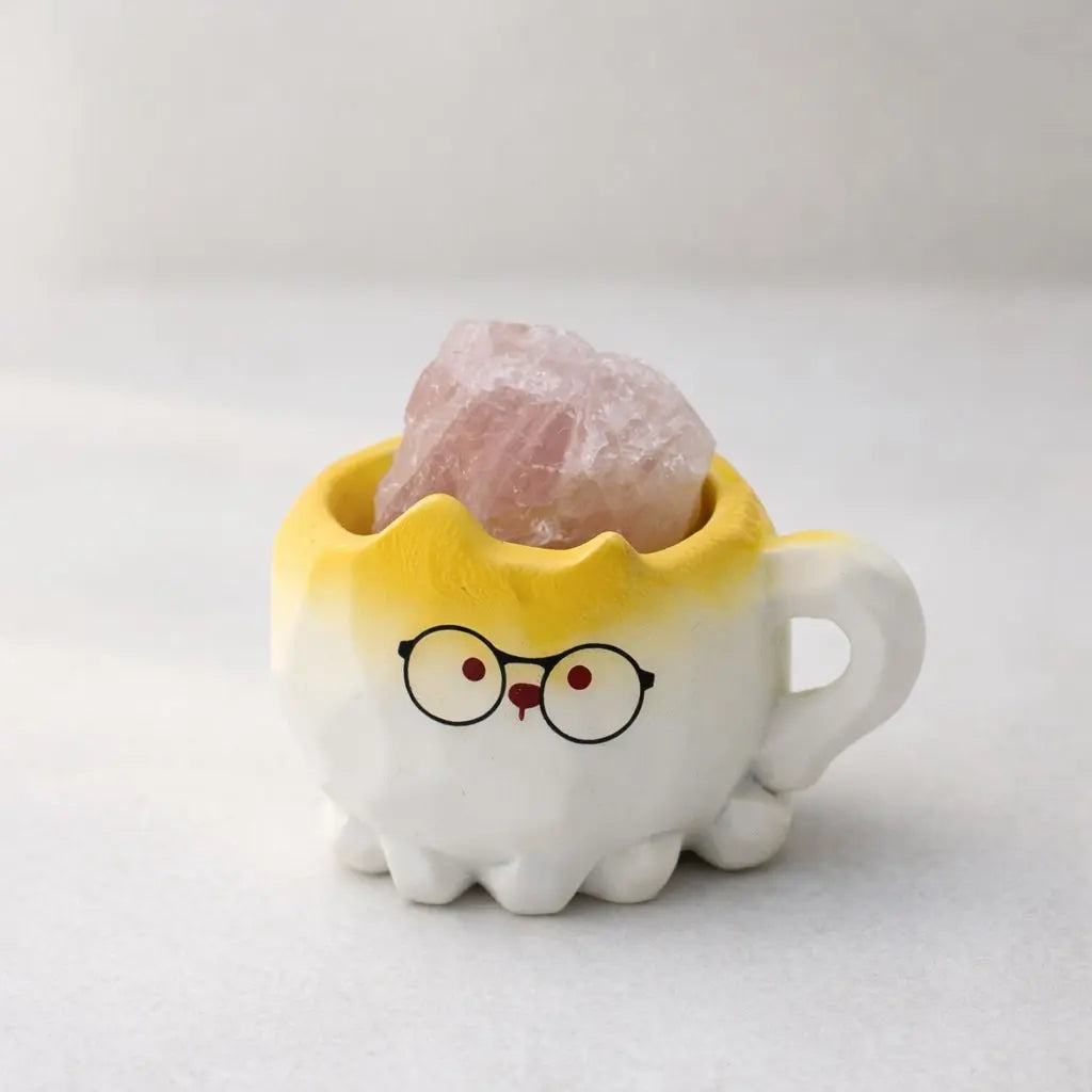 Crystal Dog Desk Decor - Resin Dog with Natural Crystal Shinepurity