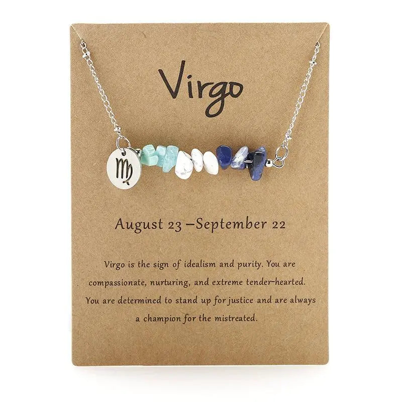 12 Zodiac Signs Crystal Gravel Necklace - Shinepurity