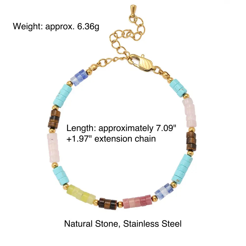 Dynamic Balance | Colorful Natural Stone Dopamine Bracelet - Indie Layered Design Shinepurity