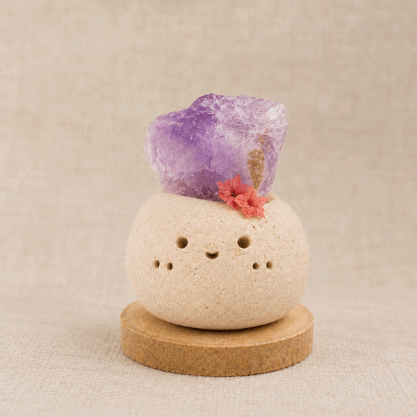 Handmade Amethyst Crystal Pet | Cute Clay Ornament