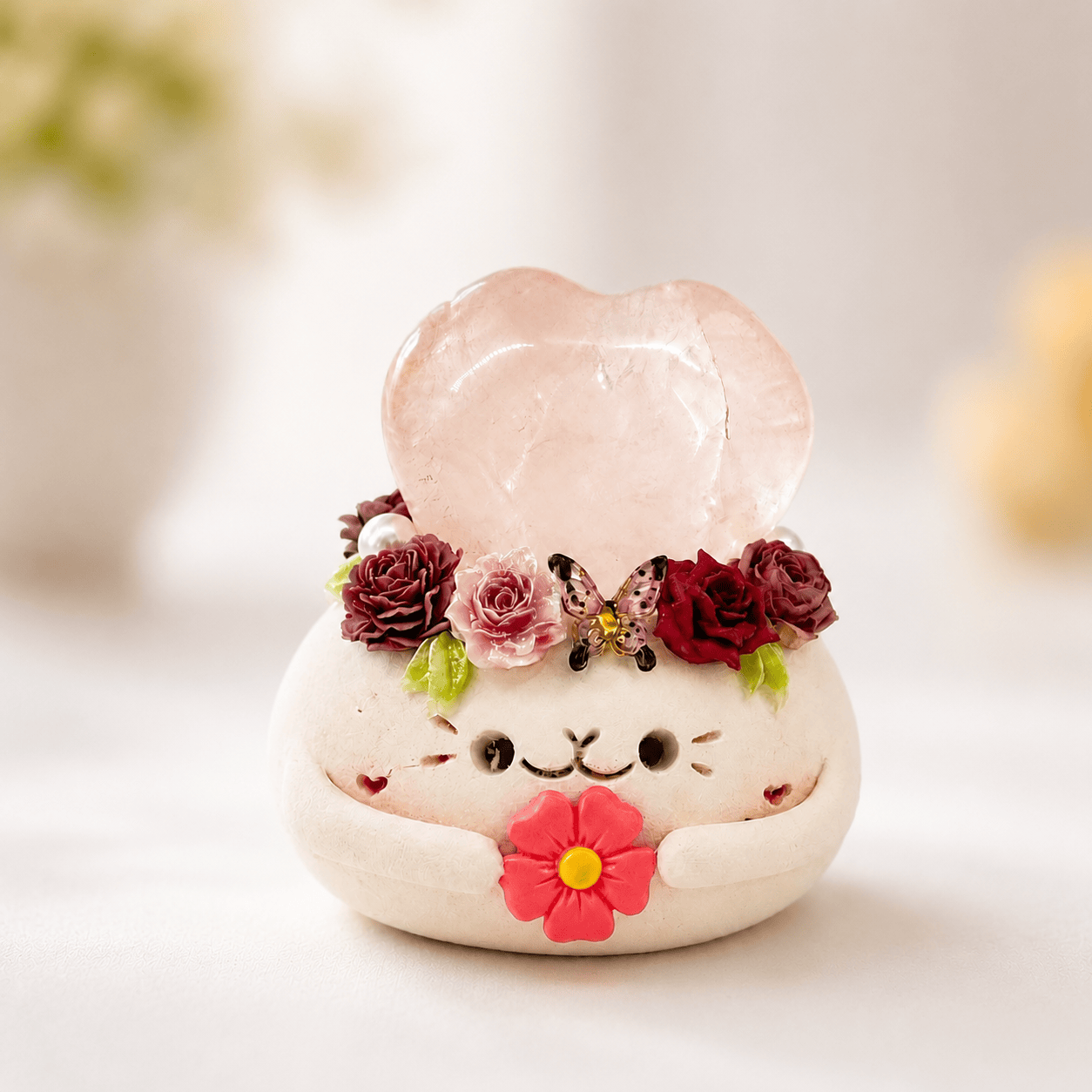 A Little Heart Rose Quartz Crystal Pet Shinepurity