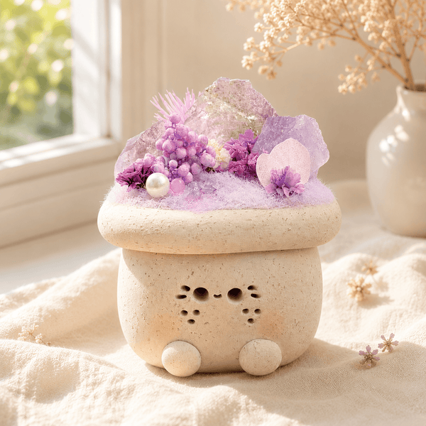 Two-Tone Amethyst Crystal Pet Planter for Soft Everyday Moments