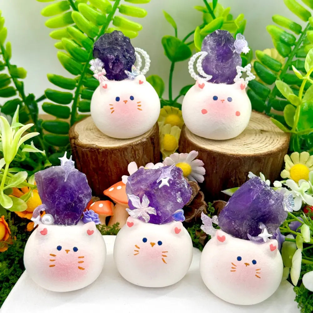 Calm & Comfort Amethyst Kitty Crystal Pet Shinepurity
