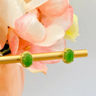 Handmade Vintage Green Jasper Stud Earrings for Everyday Wear Shinepurity