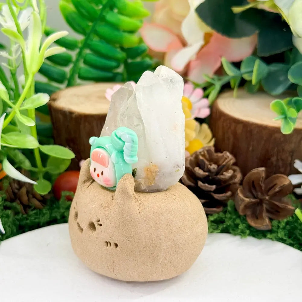 Aquarius Clear Quartz and Epidote Quartz Crystal Pet | Bringing Clarity and Purity to the Mind Shinepurity