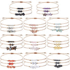 3-Piece Natural Crystal Bracelet Set with Beads and Stone Chips Shinepurity