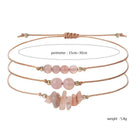 3-Piece Natural Crystal Bracelet Set with Beads and Stone Chips Shinepurity