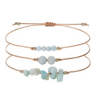 3-Piece Natural Crystal Bracelet Set with Beads and Stone Chips Shinepurity