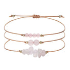 3-Piece Natural Crystal Bracelet Set with Beads and Stone Chips Shinepurity