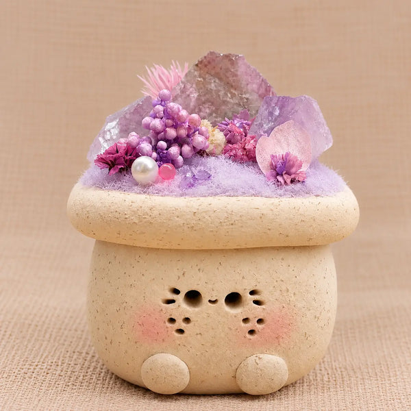 Two-Tone Amethyst Crystal Pet Planter for Soft Everyday Moments